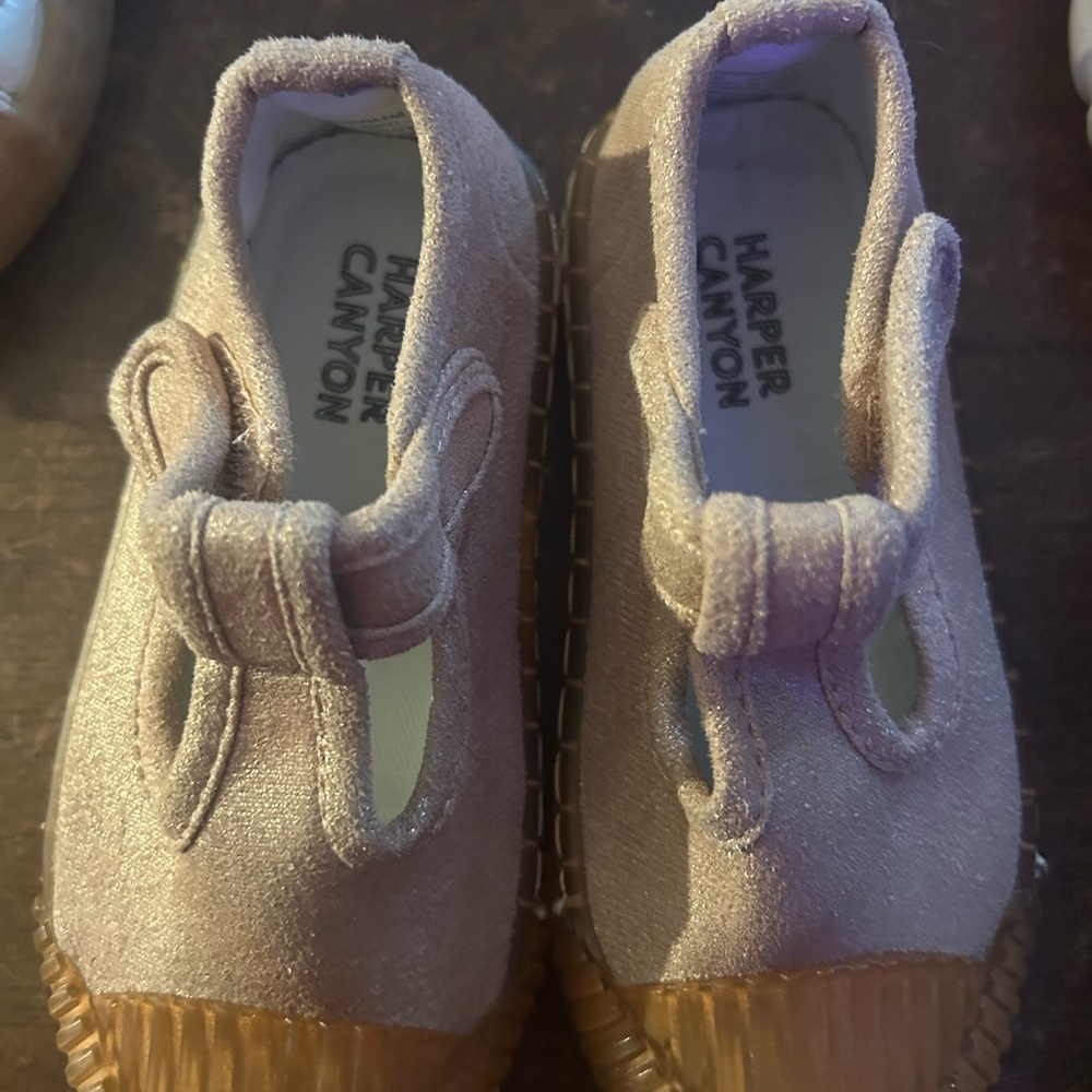 Harper Canyon Tan Baby Walker Shoes with Velcro Strap and Rounded Toe